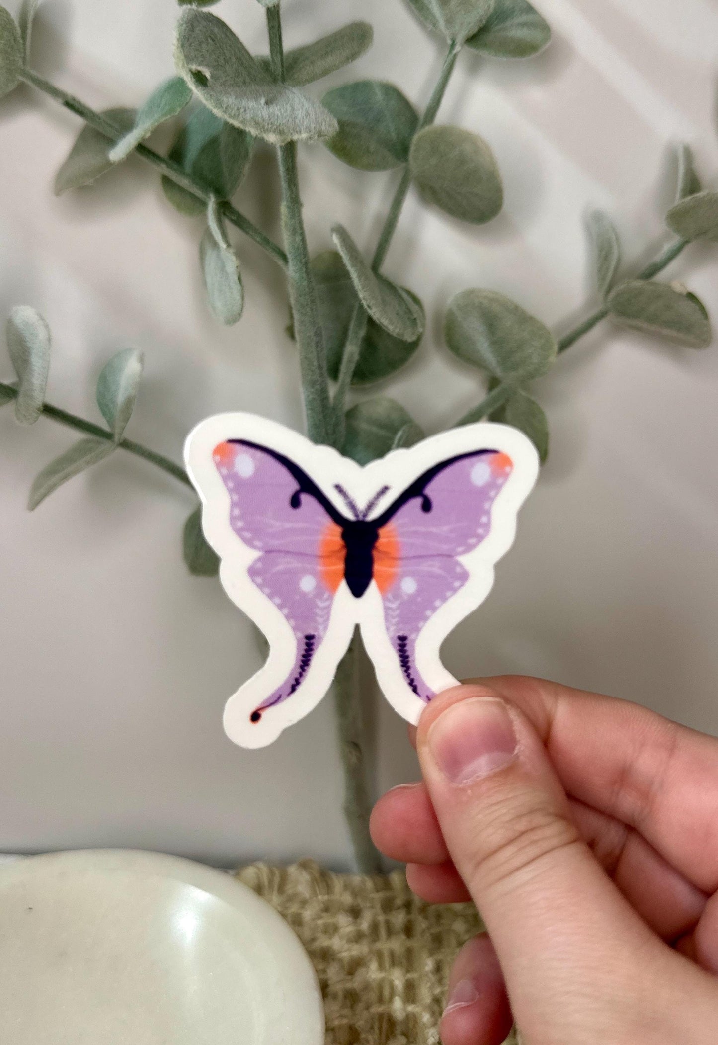 Vibrant Purple Butterfly Waterproof Sticker