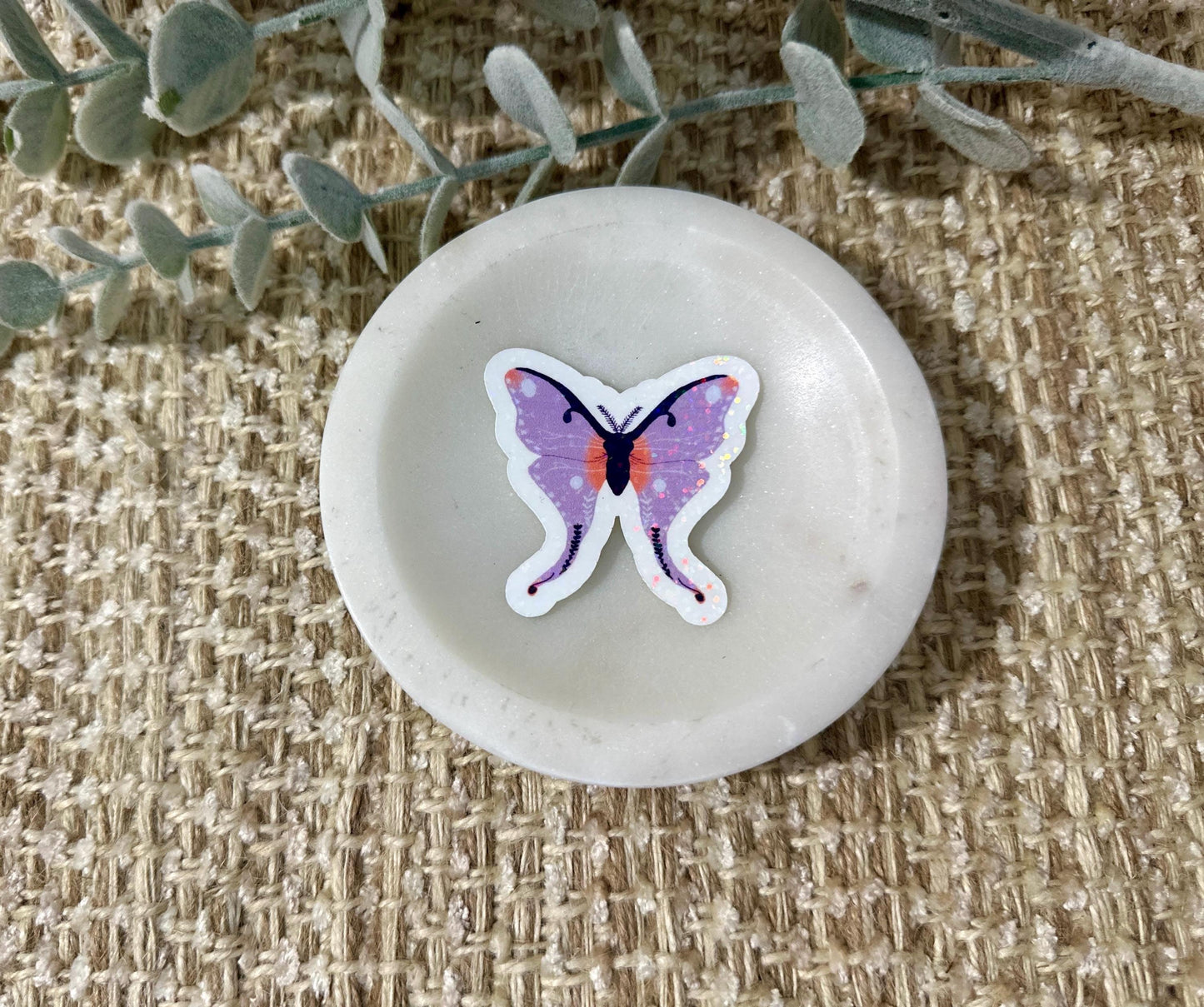 Vibrant Purple Butterfly Waterproof Sticker