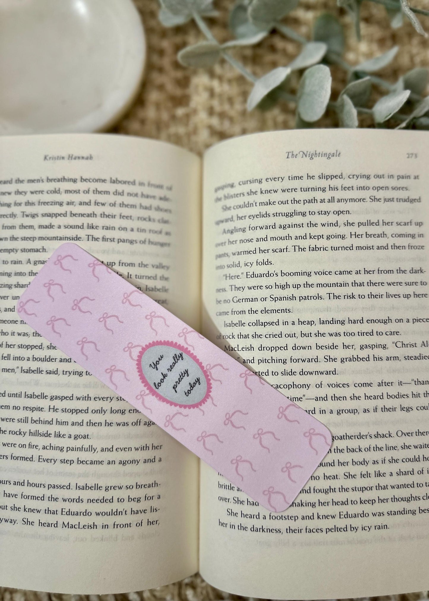 Pink Bow Positive Affirmation Bookmark