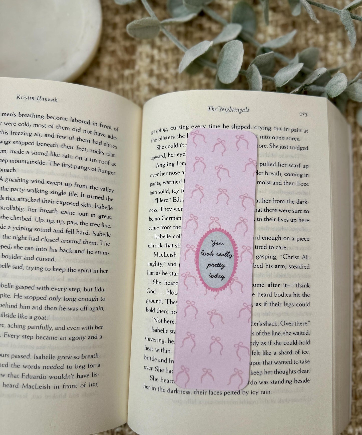 Pink Bow Positive Affirmation Bookmark