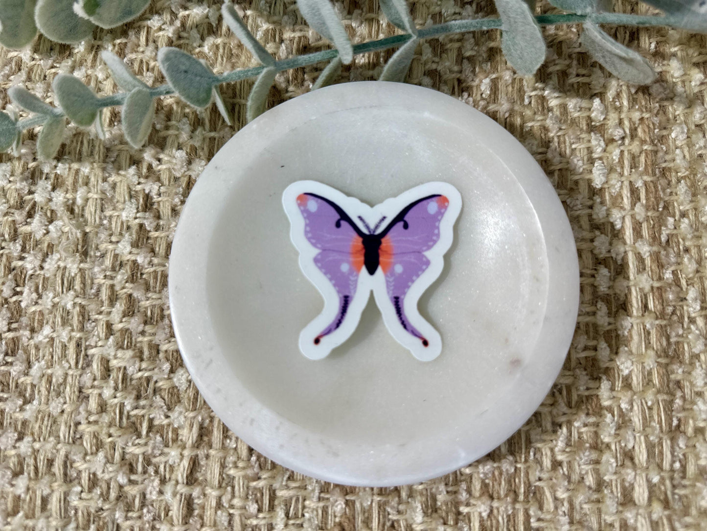 Vibrant Purple Butterfly Waterproof Sticker
