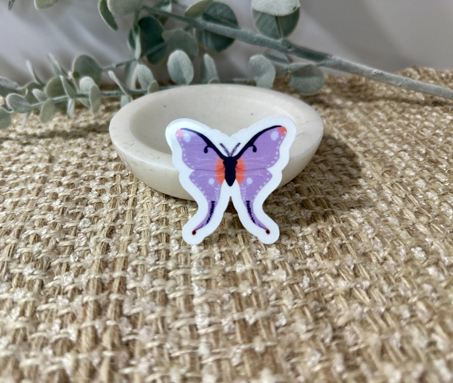 Vibrant Purple Butterfly Waterproof Sticker