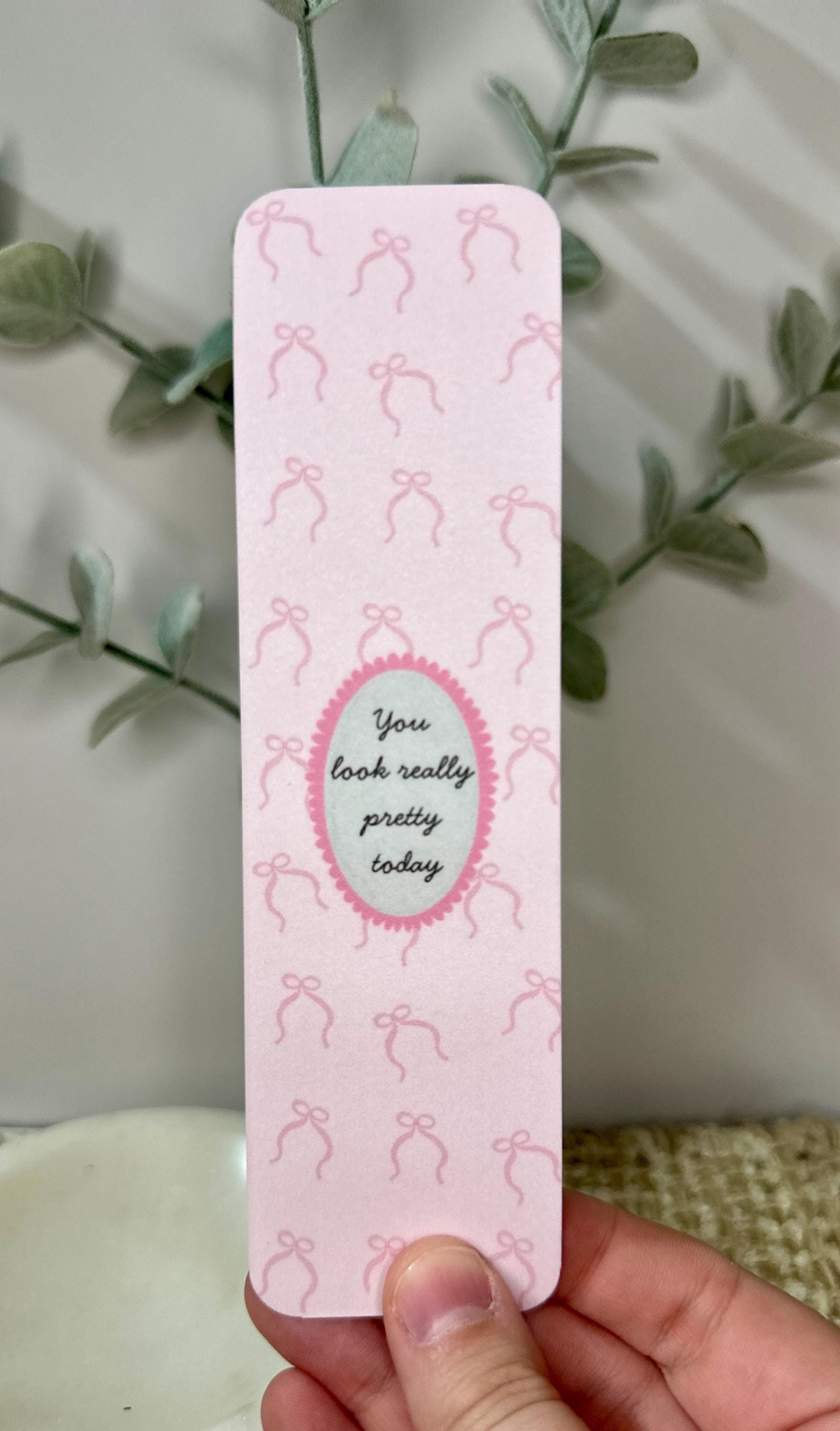 Pink Bow Positive Affirmation Bookmark